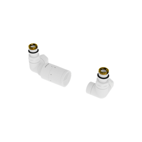 Caldo zestaw trójosiowy z głowicą termostatyczną, lewy, biały mat na Arena.pl
