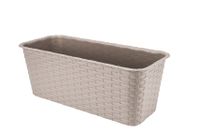 Doniczka skrzynka balkonowa RATTAN 39 cm na pelargonie surfinie tworzywo karmelowa taupe