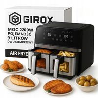 FRYTKOWNICA BEZTŁUSZCZOWA DWUKOMOROWA 9L AIR FRYER 2200W 10 PROGRAMÓW