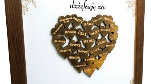 PODZIĘKOWANIE PREZENT DLA DZIADKÓW NA DZIEŃ BABCI I DZIADKA RAMKA SERCE 3D na Arena.pl
