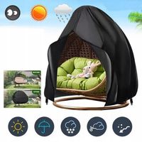 230 x 200 CM POKROWIEC OSŁONA NA HUSTAWKĘ OGRODOWĄ czarny