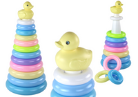 Piramidka Kaczuszka Układanka 12 Kółek 39cm x 17,5cm x 17,5cm