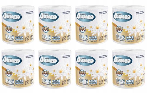 ręcznik papierowy 1r słonik jumbo maxi 300 list 2w - 8 szt. na Arena.pl