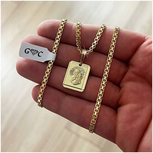 ZŁOTY ŁAŃCUSZEK Z MEDALIKIEM, SREBRO 925/585, DLA CHŁOPCA NA KOMUNIĘ+GRAWER na Arena.pl