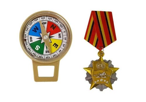 Zestaw Wojskowy z Akcesoriami Pistolet Nóż Lornetka Słuchawki Gwizdek Krótkofalówka na Arena.pl