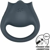 satisfyer perfect pair 2 grey - wielofunkcyjny pierścień i stymulator 2w1