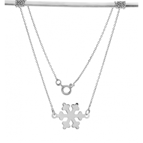 SREBRNY NASZYJNIK ŚNIEŻYNKA CELEBRYTKA ŚWIĄTECZNA SREBRO PRÓBY 925 zdjęcie 1