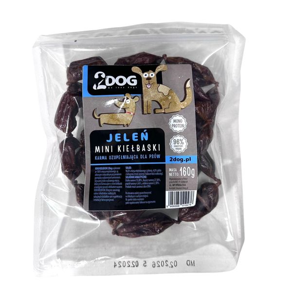 2Dog Mini Kiełbaski JELEŃ 160g zdjęcie 1