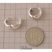 MASYWNE KOLCZYKI KOŁA OWALNE GRUBE GŁADKIE SREBRO POŁYSK 1,2 cm k3770