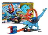 Zabawka dla dziecka - zestaw Hot Wheels City Samochód i tor z pętlą T-rexa