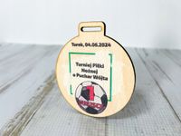 MEDALE sportowe drewniane 8 cm twój własny napis nadruk UV personalizowany