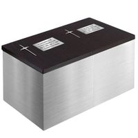 Podwójne srebrne pudełko urna dla dwóch osób dorosłych / Plakietki