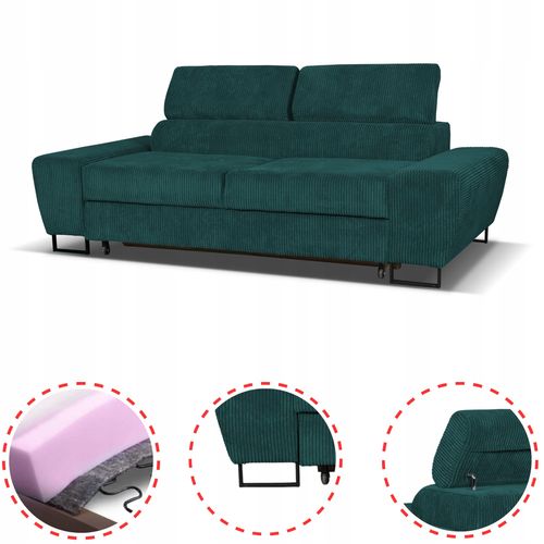 Zestaw mebli wypoczynkowych Savio Sofa 2os fotele zielony Family Meble na Arena.pl