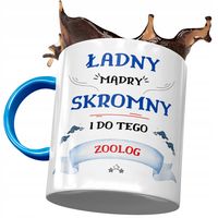 Kubek Błękitny Dla Zoologa Ładny Mądry Skromny Z Nadrukiem Ze Zdjęciem