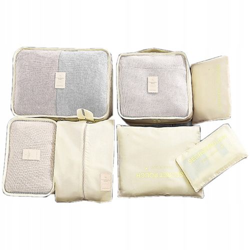 ORGANIZER DO WALIZKI PODRÓŻNY POJEMNY ZESTAW TORBY SZAFY PRANIE 7szt. Krem na Arena.pl