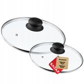 Pokrywka Szklana Patelnia Garnek Pokrywa 20 + 24cm