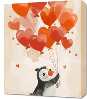 Obraz 50x60cm Pingwinek z Balonami