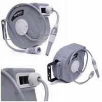 WĄŻ ogrodowy 15 metrów 1/2" AUTOMATYCZNY bęben ZWIJACZ montaż na ścianie