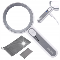 Lupa Powiększająca 6×, 12× do Czytania z Podświetleniem LED Składana na USB