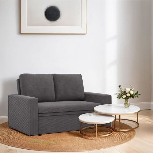 Sofa dwuosobowa, BLOM, sztruks, 148x87x90 cm, ciemny szary | TYLETEGOTU na Arena.pl