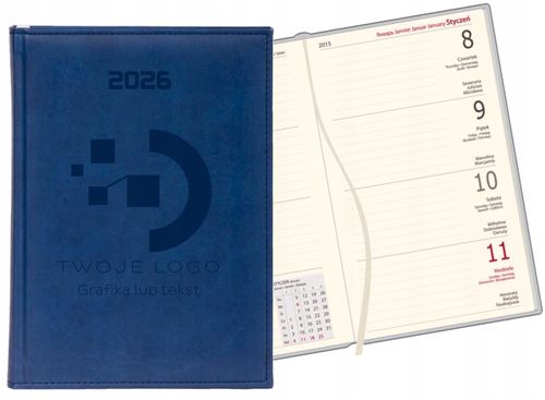 FIRMOWY KALENDARZ A5 tygodniowy na 2026 rok Z TWOIM LOGO GRAWER 25 szt na Arena.pl