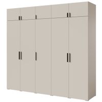 Szafa uchylna z nadstawką Napoli 5D 250 Kaszmir (czarny uchwyt)