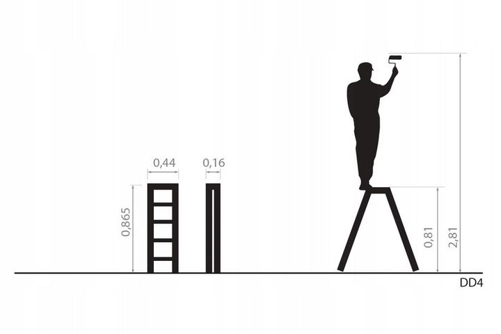 Drabina podest 4 stopniowa taboret zdjęcie 5