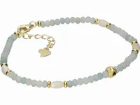 ELEGANCKA POZŁACANA SREBRNA BRANSOLETKA FASETOWANY APATYT BIAŁY AGAT