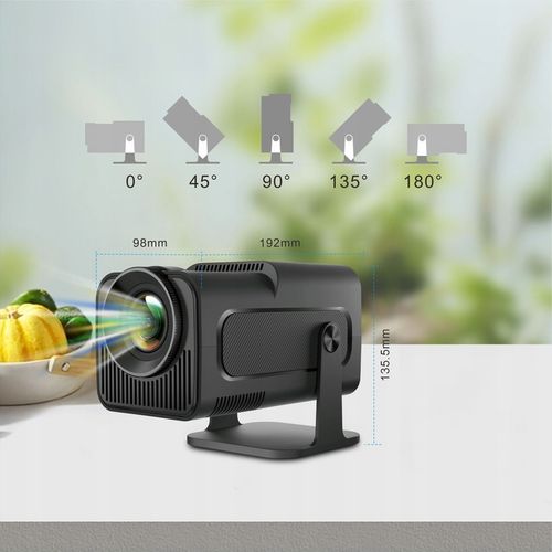 PROJEKTOR RZUTNIK ANDROID TV WIFI FULL HD PRZENOŚNY SMART GŁOŚNIK OBROTOWY na Arena.pl