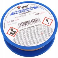 CYNA DO LUTOWANIA Z TOPNIKIEM 2,5% OŁOWIOWA S-Sn60Pb40 CYNEL 1,0mm 100g