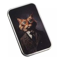 Sztabka The Holy Land Mint - Human Cats - Einstein kolorowana 1 uncja Srebra 2025