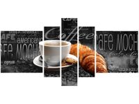 80CM 160CM OBRAZ 5 ELEM CZARNA KAWA DRUK ŚCIENNY