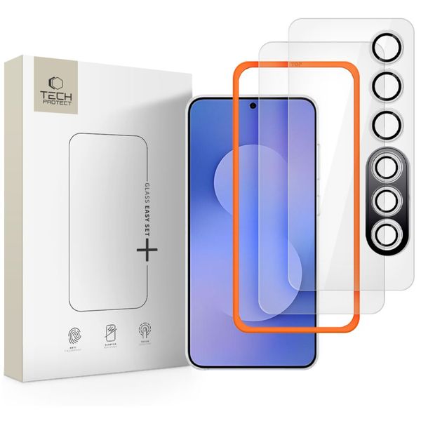 SZKŁO HARTOWANE TECH-PROTECT EASY SET+ 3-PACK GALAXY S25 FE CLEAR zdjęcie 1