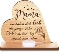 Drewniane Serce Świecznik 13x16cm z Lampkami LED Prezent dla Mamy