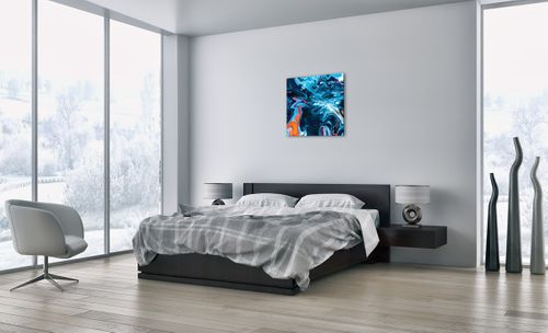 Obraz Na Płótnie - Abstrakcja Błękit  - 60X60 Cm - Ac60X60-4085 na Arena.pl