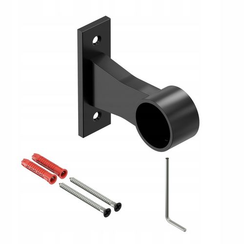 PORĘCZ SCHODOWA BALUSTRADA NA SCHODY UCHWYT CZARNY MAT fi 25mm 200 cm na Arena.pl