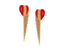 Kolczyki duże serca z łańcuszkami z kolekcji Heart Harmony (P23/ZIM/27/3AU)