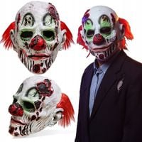 Maska na twarz Mobes przerażający mroczny zombie lateks zombie biały