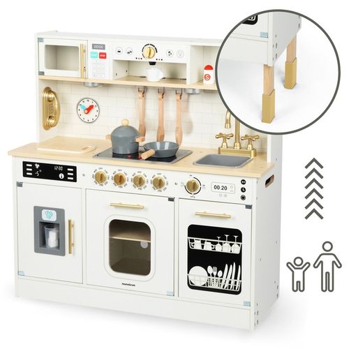 Duża Interaktywna Edukacyjna Drewniana Kuchnia z Oświetleniem LED 2 Poziomy na Arena.pl