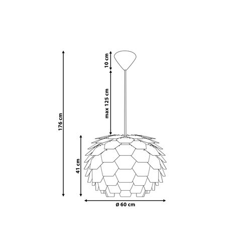 Lampa wisząca szara SEGRE duża na Arena.pl