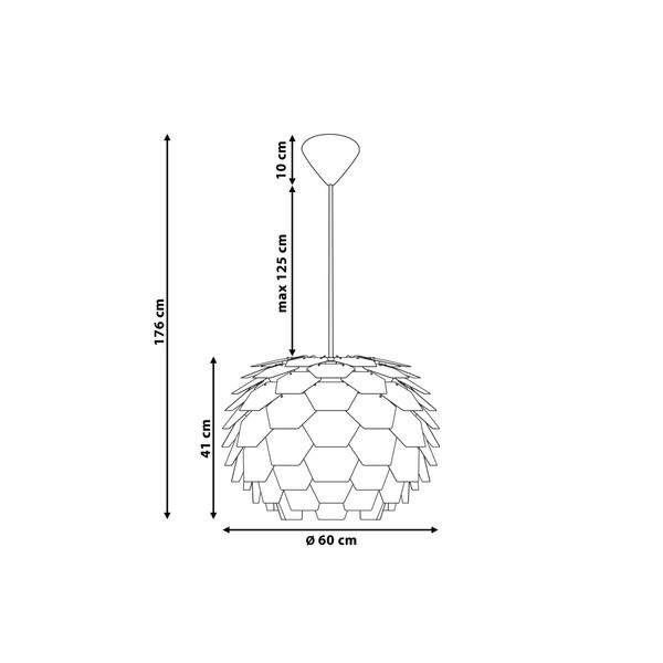 Lampa wisząca szara SEGRE duża zdjęcie 8
