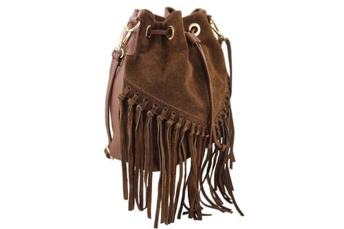 Torebka skórzana boho style - Brązowa na Arena.pl