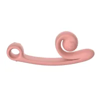 snail vibe curve peach - dwusilnikowy model z funkcją slide'n'roll, silikon