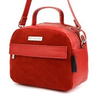 Czerwona Torebka Damska Skórzana Kuferek 2Komory Beltimore S80