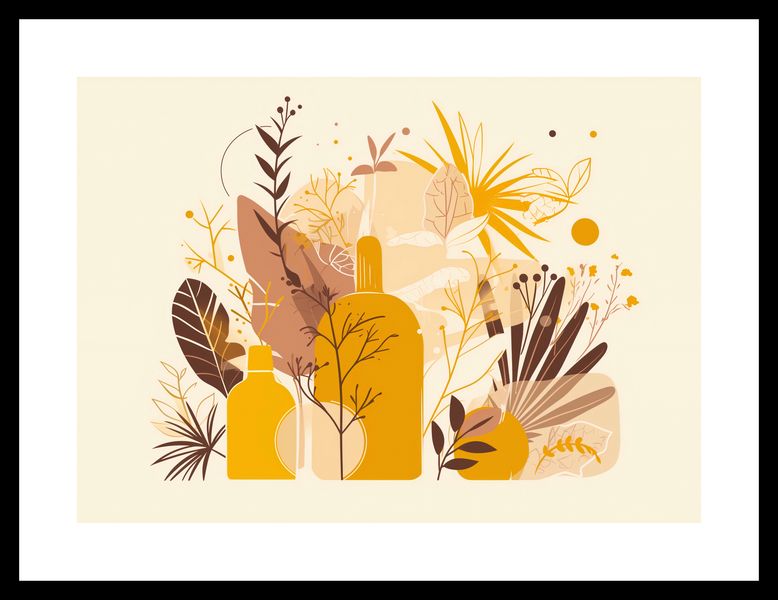 Plakat 35x25cm Złote Rośliny zdjęcie 3