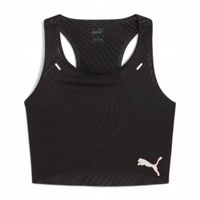 Top do biegania damski PUMA Run Ultraspun Crop puma black/ fireglow XL