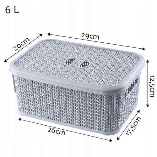 KOSZYK POJEMNIK PUDEŁKO Z POKRYWKĄ KOSZ 6L KOLORY na Arena.pl