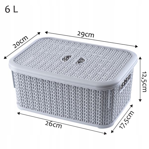 KOSZYK POJEMNIK PUDEŁKO Z POKRYWKĄ KOSZ 6L KOLORY zdjęcie 7