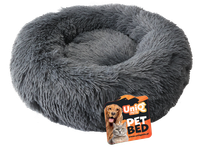 UNIQ PETS Legowisko dla psa okrągłe ciemnoszare XL pluszowe DONUT 80x80cm