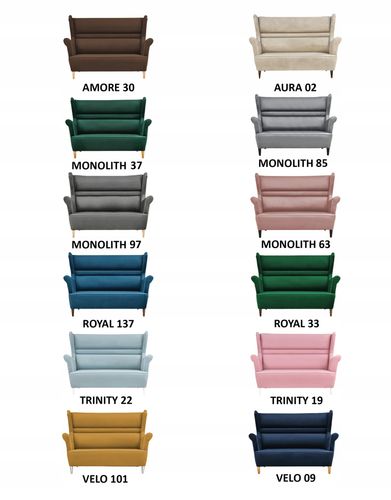 Zestaw wypoczynkowy mebli uszak Zoja sofa fotele skandynawskie Family Meble na Arena.pl